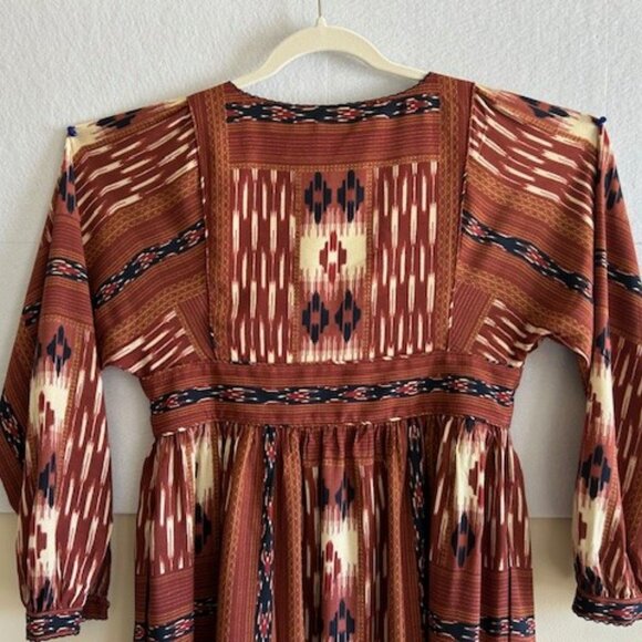 Faherty brand Ikat pattern long peasant dress - Picture 9 of 9